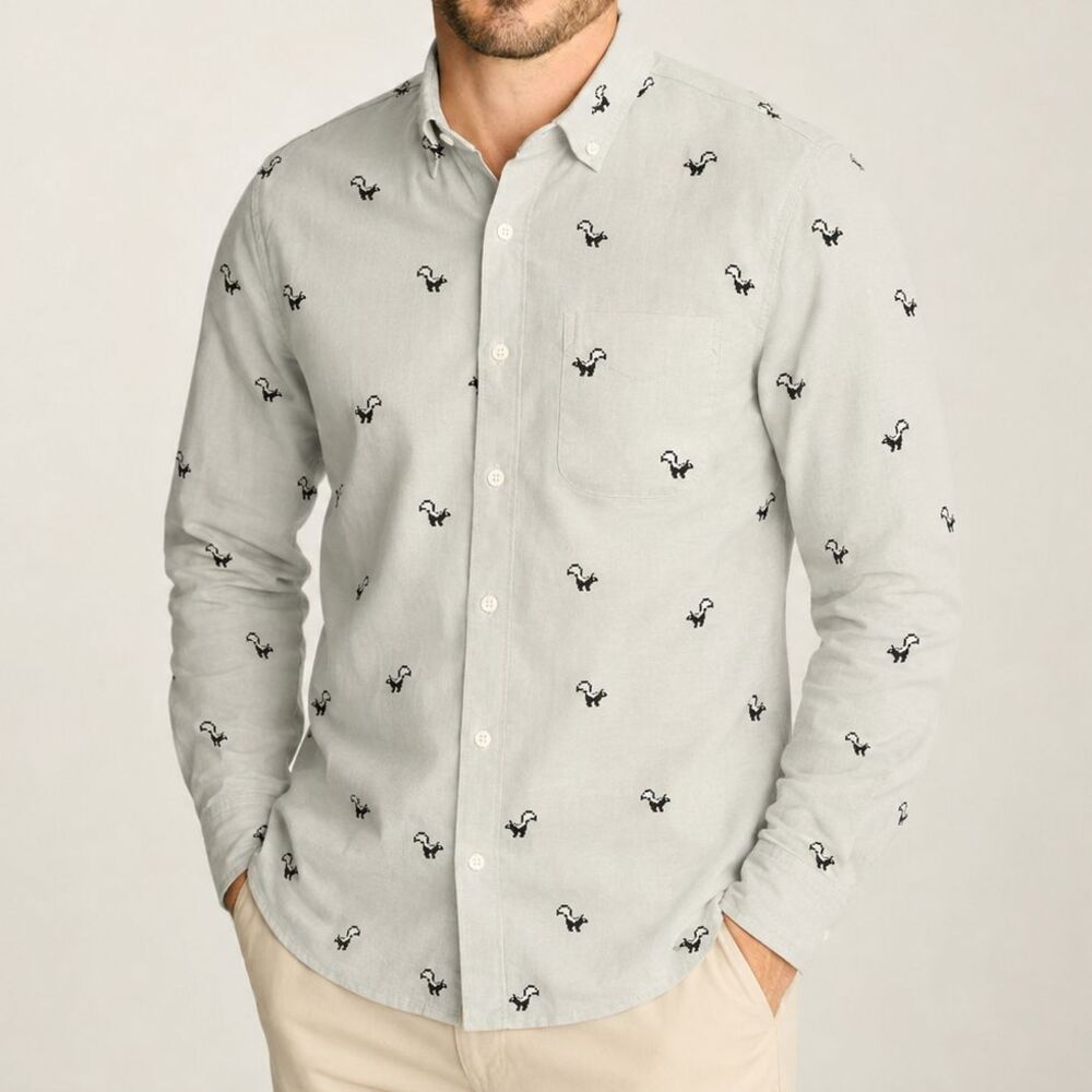 Bonobos Everyday Squirrel Print Men's Shirt Buttondown Athletic Fit M 288718